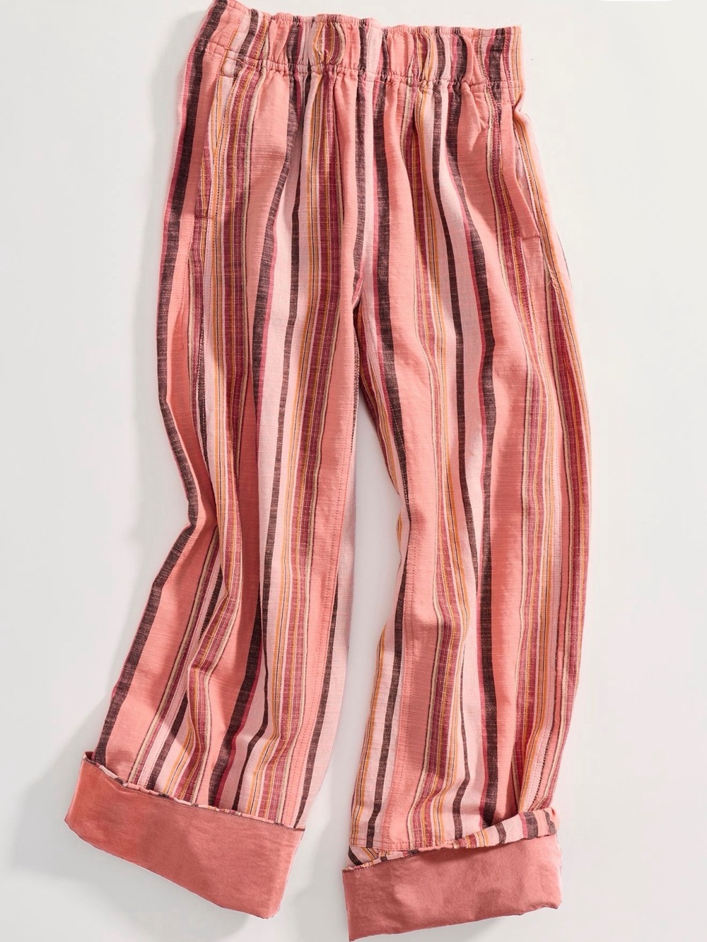 Free People - Days End Linen Striped pull on pants